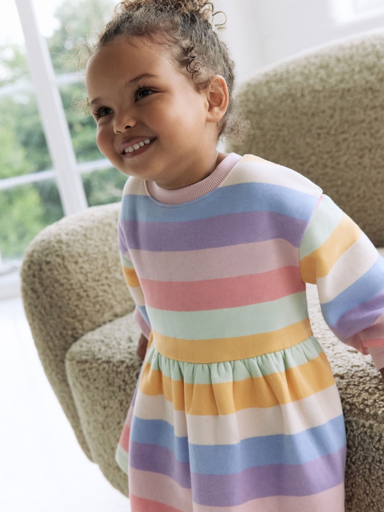 Rainbow Striped Sweat Dress (3mths-7yrs) - Image 2 of 12