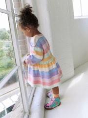 Rainbow Striped Sweat Dress (3mths-7yrs) - Image 4 of 12