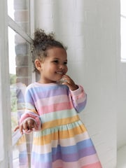 Rainbow Striped Sweat Dress (3mths-7yrs) - Image 5 of 12
