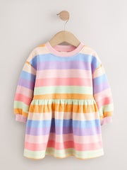 Rainbow Striped Sweat Dress (3mths-7yrs) - Image 9 of 12
