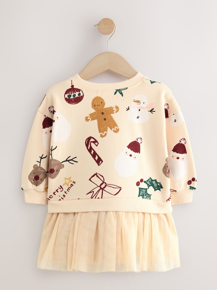 Buy Neutral Christmas Sweat Party Dress (3mths-7yrs) from the Next