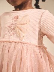Pink Fairy Long Sleeve Mesh Party Dress (3mths-7yrs) - Image 4 of 8