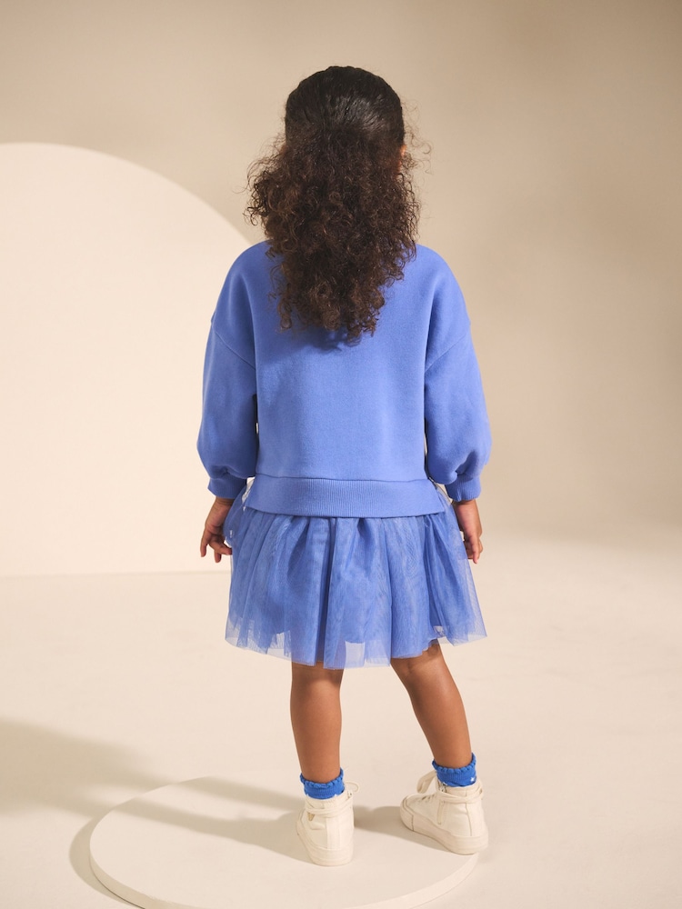 Blue Sequin Sweat Party Dress (3mths-7yrs) - Image 2 of 4