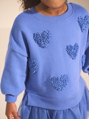 Blue Sequin Sweat Party Dress (3mths-7yrs) - Image 3 of 4