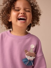 Purple Fox Sweat Party Dress (3mths-7yrs) - Image 2 of 8