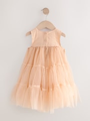 Blush Pink Sleeveless Bow Mesh Dress (3mths-7yrs) - Image 6 of 8
