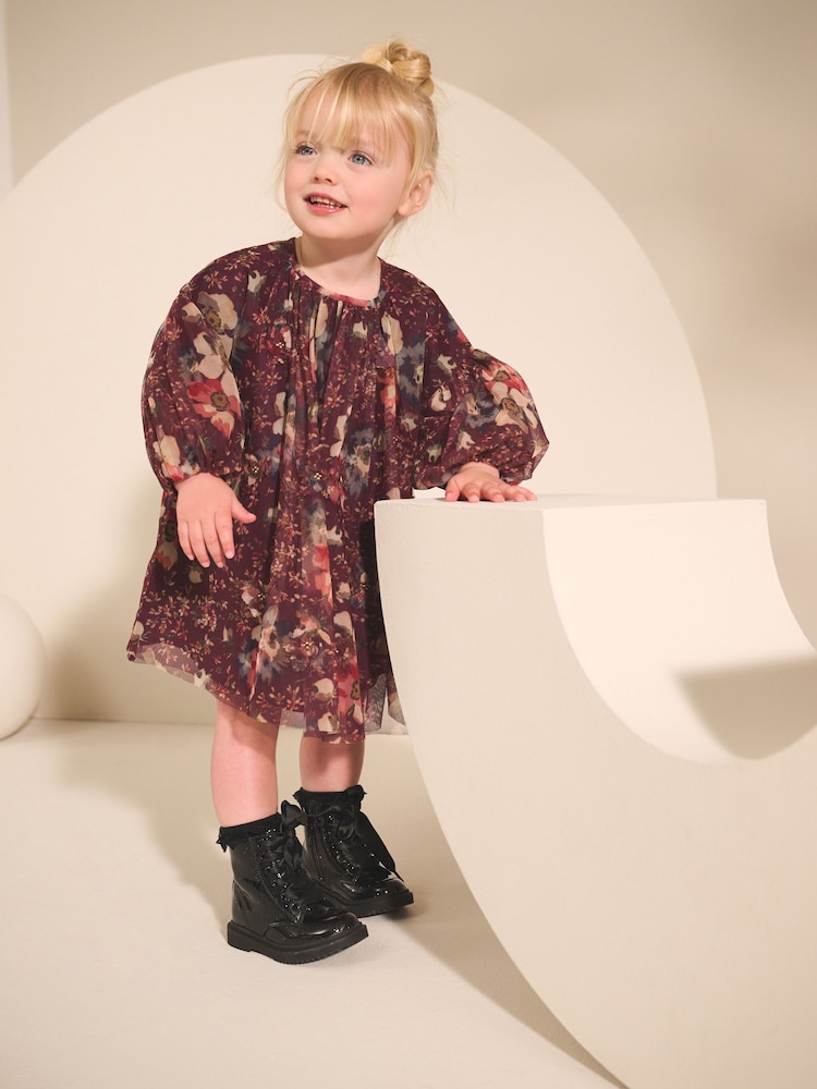 Lila - Langärmeliges Kleid aus Netzstoff (3 Monate bis 7 Jahre) - Bild 2 von 8 Lila - Langärmeliges Kleid aus Netzstoff (3 Monate bis 7 Jahre) - Bild 2 von 8
