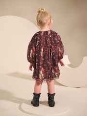 Purple Long Sleeve Mesh Dress (3mths-7yrs) - Image 3 of 8
