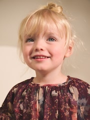 Purple Long Sleeve Mesh Dress (3mths-7yrs) - Image 4 of 8