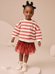 Orange Striped Long Sleeve Top and Skirt Set (3mths-7yrs) - Image 2 of 4