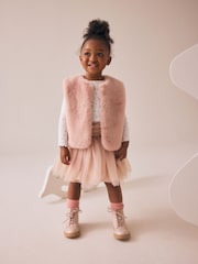 Pink T-Shirt Gilet & Skirt 3 Piece Set (3mths-7yrs) - Image 1 of 3