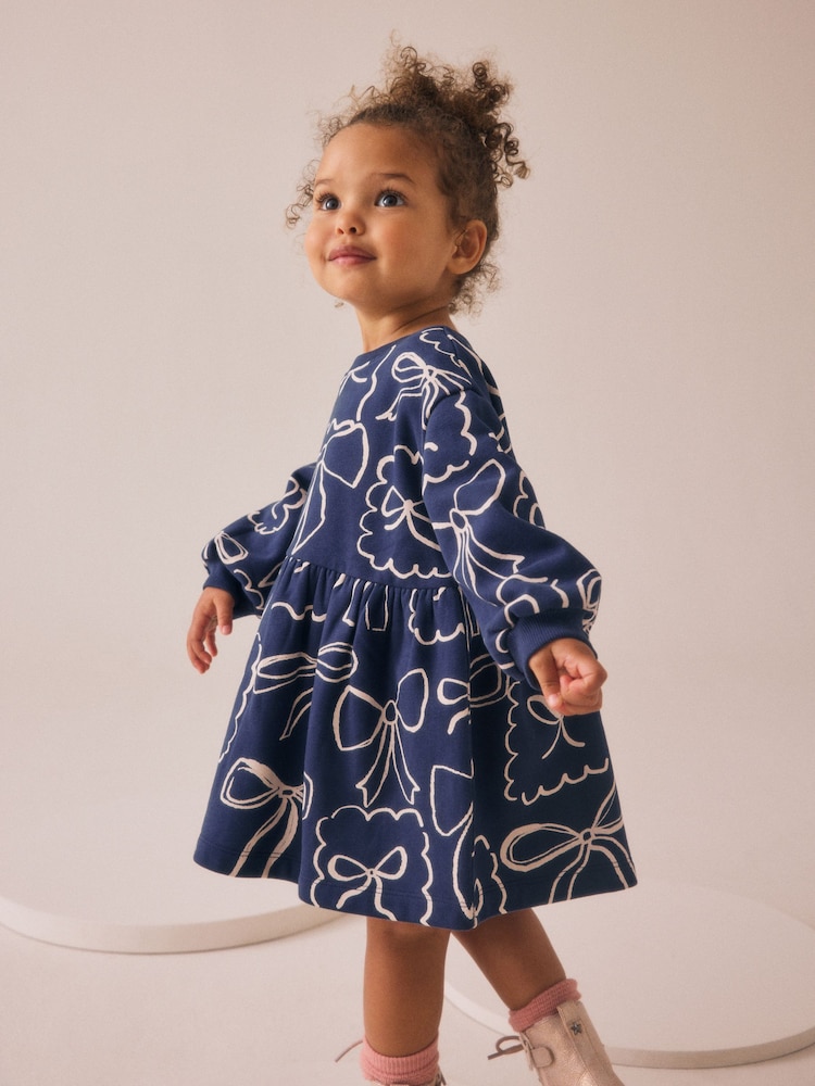 Lazo azul marino - Sweat Dress (3mths-7yrs) - Imagen 1 de 7