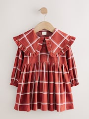 Rot kariert - Langärmeliges Kleid mit Kragen (3 Monate bis 7 Jahre) - Bild 5 von 8