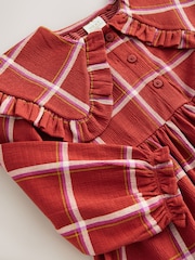 Rot kariert - Langärmeliges Kleid mit Kragen (3 Monate bis 7 Jahre) - Bild 8 von 8