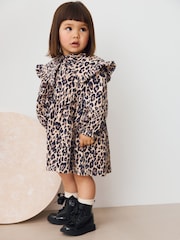 Leopard Print Long Sleeve Collared Dress (3mths-7yrs) - Image 2 of 8