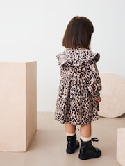 Leopard Print Long Sleeve Collared Dress (3mths-7yrs) - Image 3 of 8
