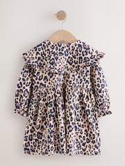 Leopard Print Long Sleeve Collared Dress (3mths-7yrs) - Image 6 of 8