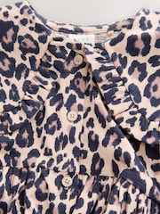 Leopard Print Long Sleeve Collared Dress (3mths-7yrs) - Image 7 of 8