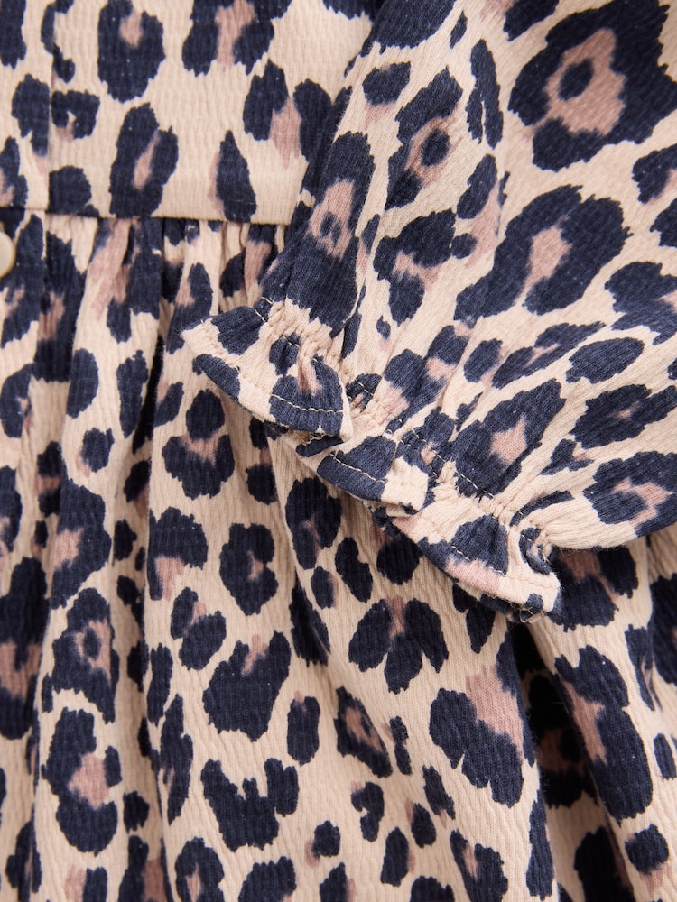 Leopard Print Long Sleeve Collared Dress (3mths-7yrs) - Image 8 of 8