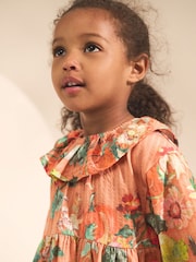 Autumnal Orange Long Sleeve Collared Dress (3mths-7yrs) - Image 3 of 7