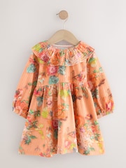 Autumnal Orange Long Sleeve Collared Dress (3mths-7yrs) - Image 4 of 7
