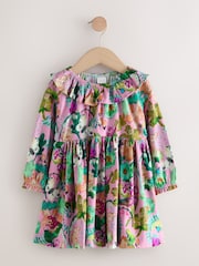 Pink Floral Dress & Gilet 3 Piece Set (3mths-7yrs) - Image 7 of 11