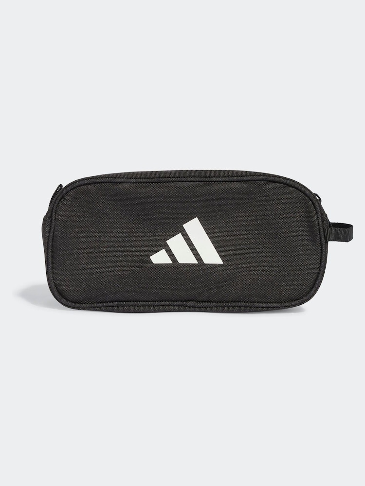 adidas Black 3 Bar Pencil Case - Image 1 of 6 adidas Black 3 Bar Pencil Case - Image 1 of 6