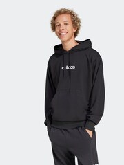 adidas Black adidas Essentials Linear French Terry Hoodie - Image 1 of 6