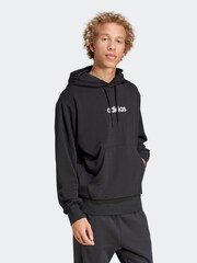 adidas Black adidas Essentials Linear French Terry Hoodie - Image 3 of 6