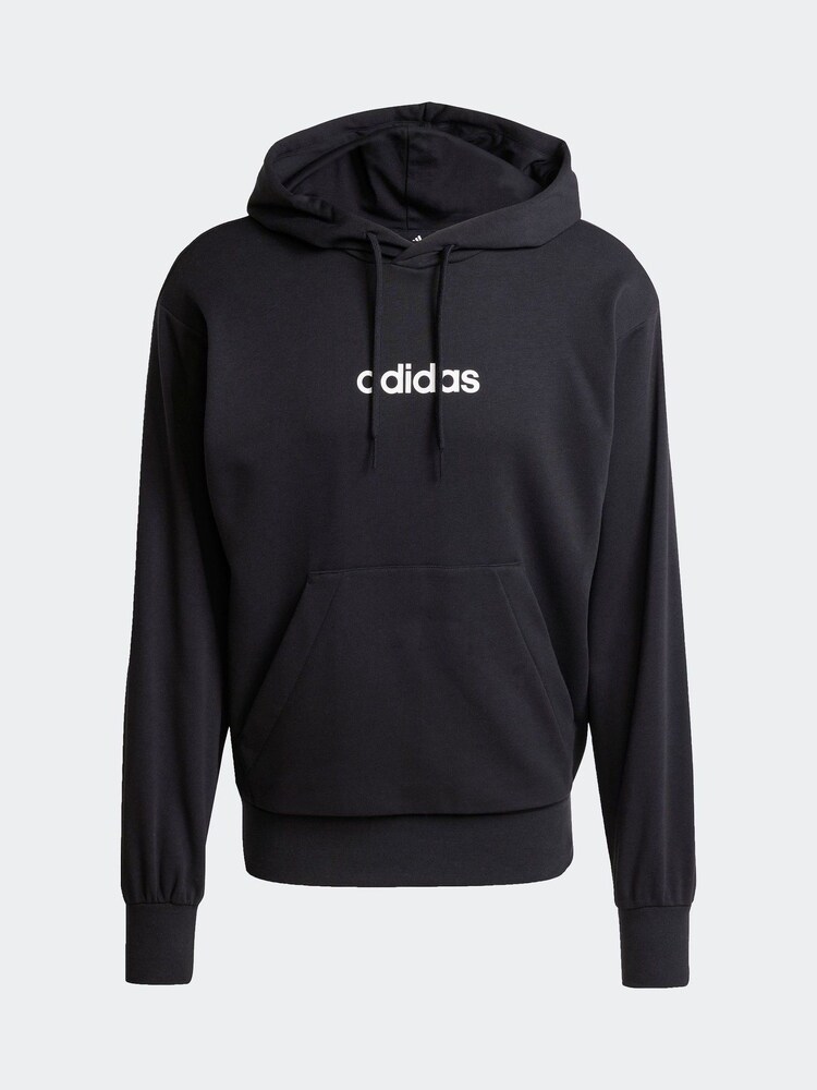 adidas Black adidas Essentials Linear French Terry Hoodie - Image 6 of 6