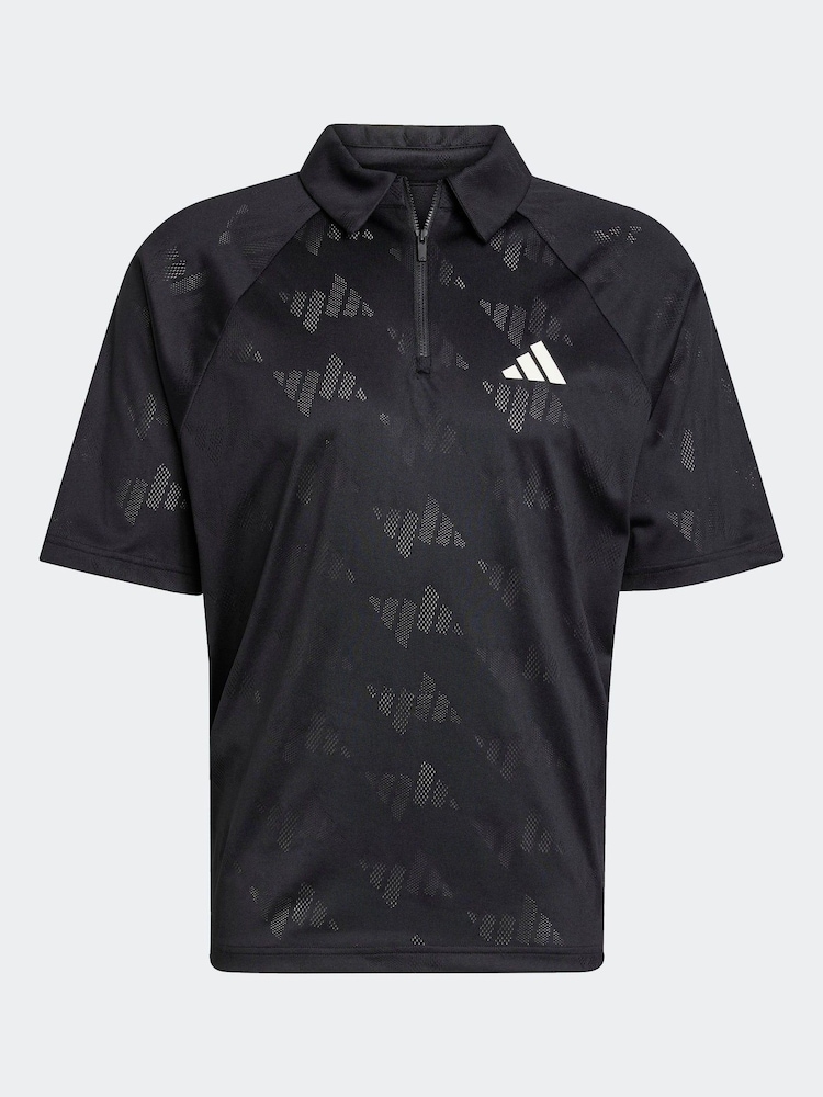 adidas Black Stadium Jacquard Polo T-Shirt - Image 6 of 6 adidas Black Stadium Jacquard Polo T-Shirt - Image 6 of 6