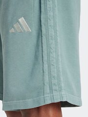 adidas Green All SZN French Terry Washed 100% Cotton 8 Inch Shorts - Image 5 of 6