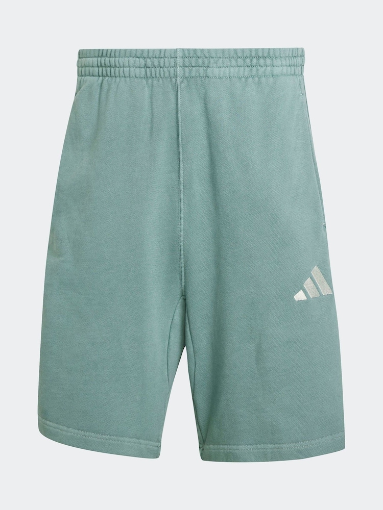 adidas Green All SZN French Terry Washed 100% Cotton 8 Inch Shorts - Image 6 of 6 adidas Green All SZN French Terry Washed 100% Cotton 8 Inch Shorts - Image 6 of 6