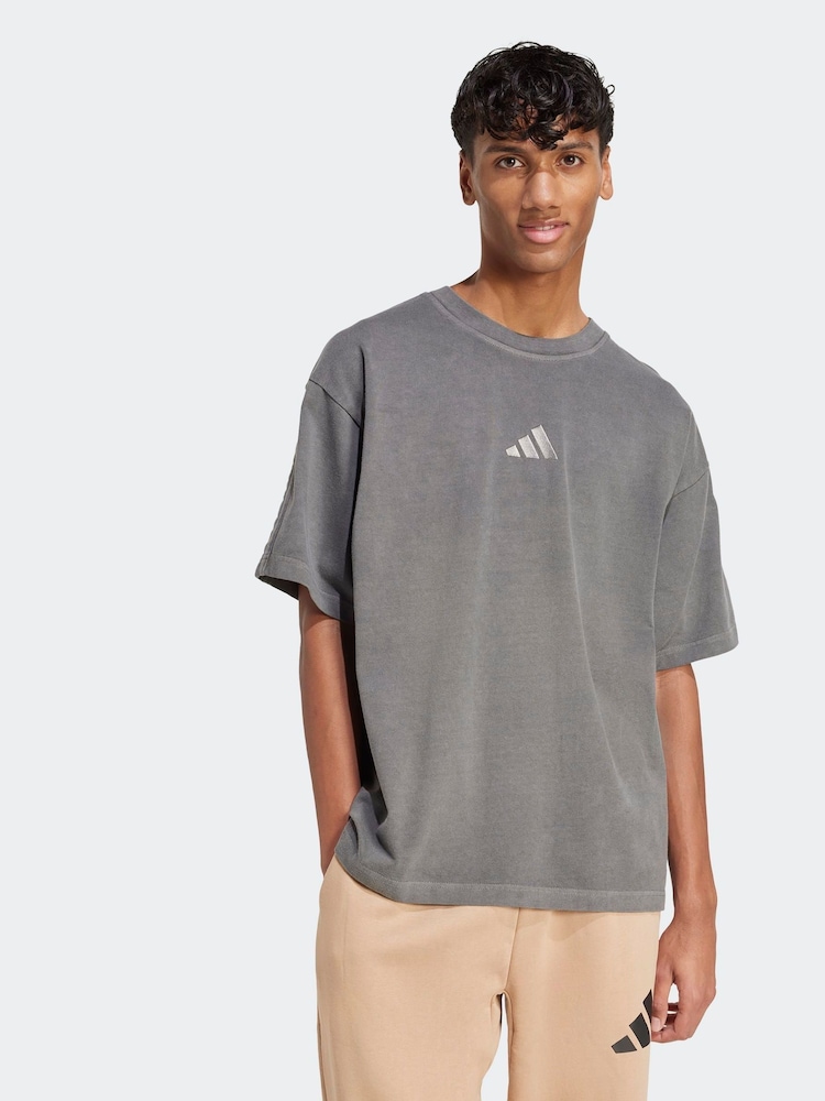 adidas Black All SZN Washed 100% Cotton T-Shirt - Image 1 of 6 adidas Black All SZN Washed 100% Cotton T-Shirt - Image 1 of 6