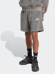 adidas Black All SZN French Terry Washed 100% Cotton 8 Inch Shorts - Image 1 of 6