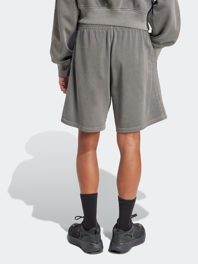 adidas Black All SZN French Terry Washed 100% Cotton 8 Inch Shorts - Image 2 of 6