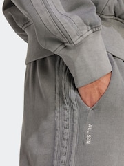 adidas Black All SZN French Terry Washed 100% Cotton 8 Inch Shorts - Image 4 of 6