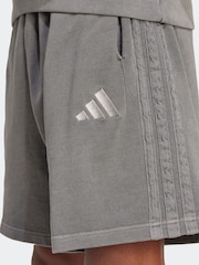 adidas Black All SZN French Terry Washed 100% Cotton 8 Inch Shorts - Image 5 of 6