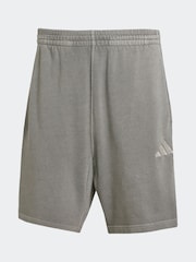 adidas Black All SZN French Terry Washed 100% Cotton 8 Inch Shorts - Image 6 of 6