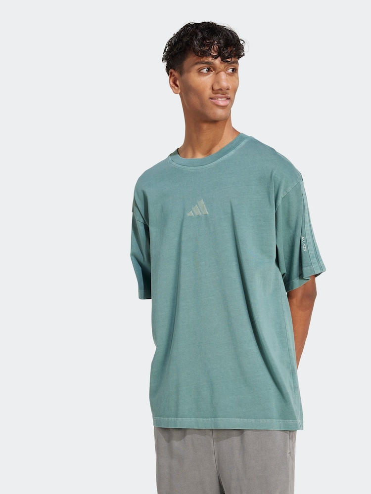 adidas Green All SZN Washed 100% Cotton T-Shirt - Image 1 of 6