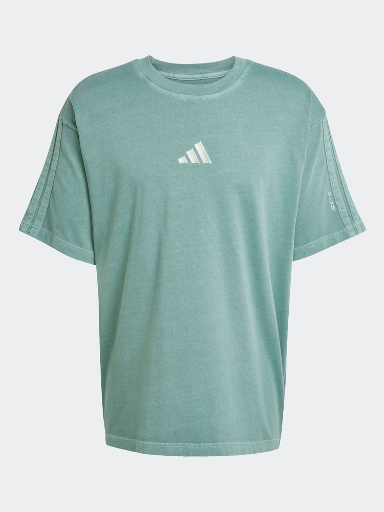 adidas Green All SZN Washed 100% Cotton T-Shirt - Image 6 of 6
