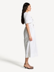 Ganni White Washed Stretch Tie Strap Midi Dress - Image 3 of 6