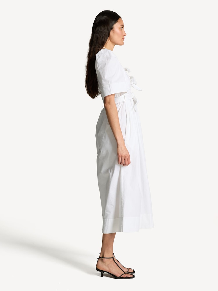 Buy Ganni White Washed Stretch Tie Strap Midi Dress from the Next UK online  shop