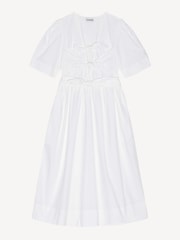 Ganni White Washed Stretch Tie Strap Midi Dress - Image 5 of 6