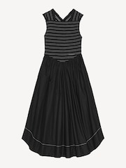 Ganni Black Washed Stretch Cotton Smock Midi Straps Dress - Image 4 of 5