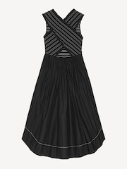 Ganni Black Washed Stretch Cotton Smock Midi Straps Dress - Image 5 of 5