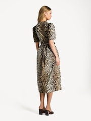 Ganni Animal Washed Stretch Tie Strap Midi Dress - Image 2 of 7