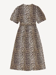Ganni Animal Washed Stretch Tie Strap Midi Dress - Image 7 of 7