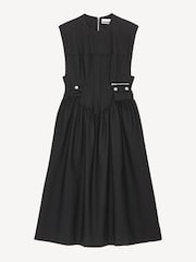 Ganni Black Heavy Cotton Tailoring Corset Midi Dress - Image 7 of 8