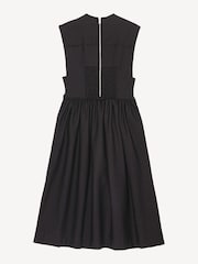 Ganni Black Heavy Cotton Tailoring Corset Midi Dress - Image 8 of 8